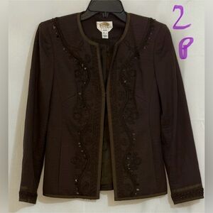 Talbots Dark Brown Embellished Women's Blazer